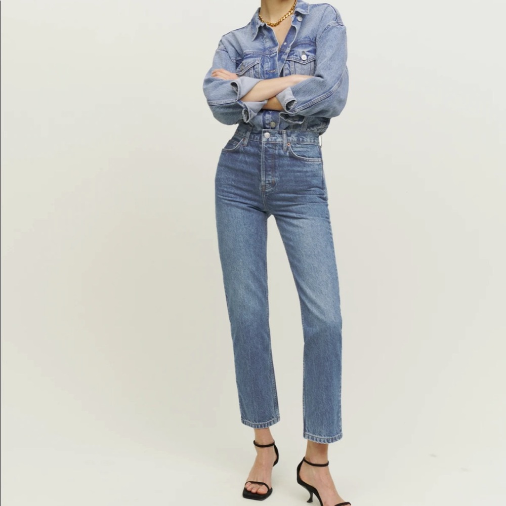 Reformation Cynthia High Rise Straight Jeans size 27 in Tangier wash